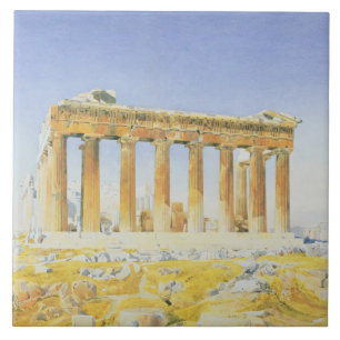 Azulejo De Cerámica El Parthenon, c.1834 (w/c sobre el lápiz en el