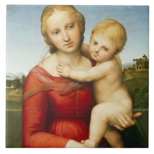 Azulejo De Cerámica El pequeño Cowper Madonna, c.1505 (aceite en el
