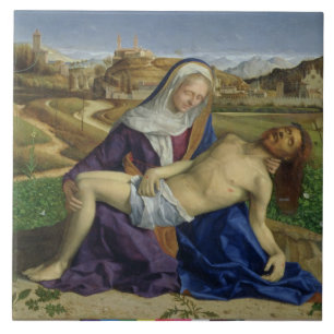 Azulejo De Cerámica El Pieta, c.1505 (aceite en el panel) (restor 1996