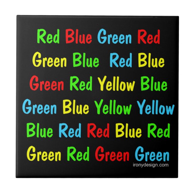 Azulejo De Cerámica El poster de la prueba de Stroop (Frente)