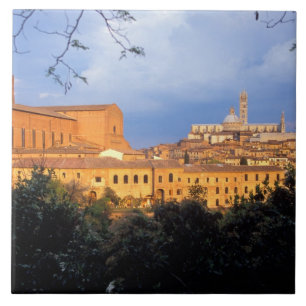Azulejo De Cerámica El pueblo toscano de Siena, Italia.