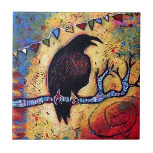 Azulejo De Cerámica El regalo del cuervo