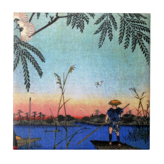 Azulejo De Cerámica El río y el Kanegafuchi (綾瀬川鐘か淵) de Ayase