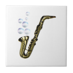 Azulejo De Cerámica El Saxofón Burbuja