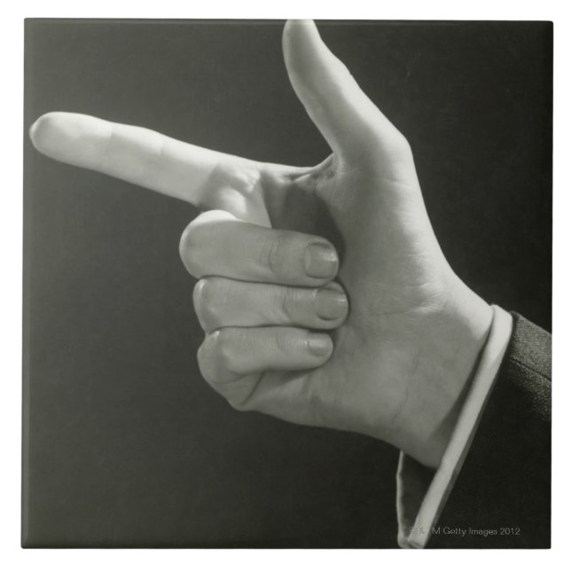 Azulejo De Cerámica El señalar del hombre (Frente)