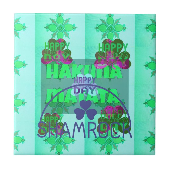 Azulejo De Cerámica El shamrock festivo que cautiva la floral de San P (Frente)