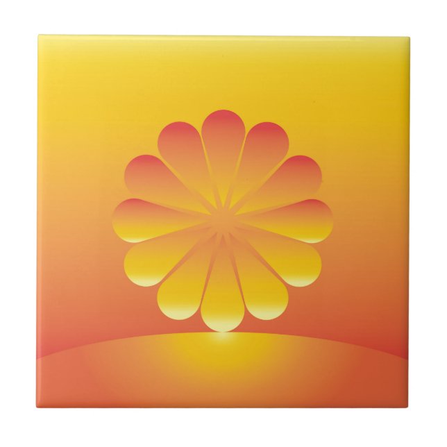 Azulejo De Cerámica el sol sale (Frente)