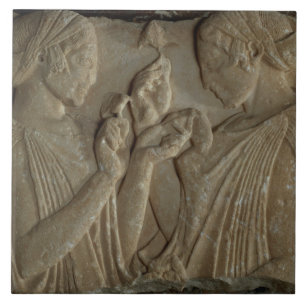 Azulejo De Cerámica El Stele de Pharsalos que representa la