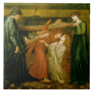 Azulejo De Cerámica El sueño de Dante de Gabriel Dante Rossetti