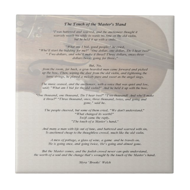 Azulejo De Cerámica El tacto de la mano de amo (Frente)