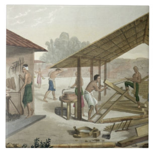 Azulejo De Cerámica El taller de la carpintería en Kupang, Timor,