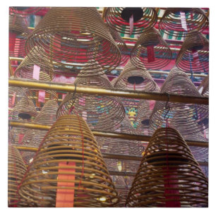 Azulejo De Cerámica El templo budista Man Mo de Hong Kong