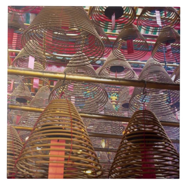 Azulejo De Cerámica El templo budista Man Mo de Hong Kong (Frente)