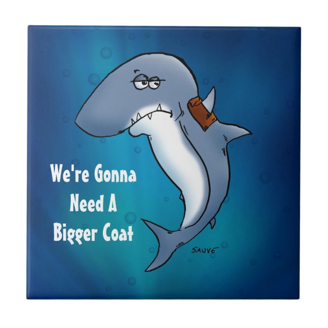 Azulejo De Cerámica El Tiburón necesita un Personalizado más grande y  (Frente)