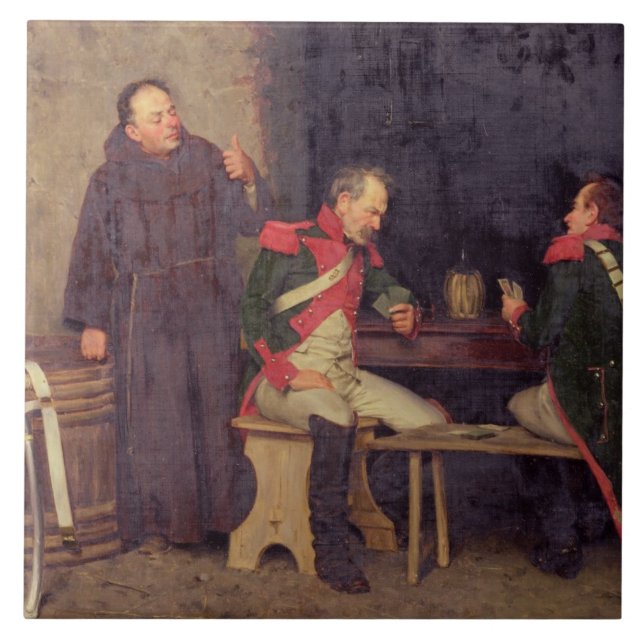 Azulejo De Cerámica El tramposo (aceite en la lona) (uno de pares - (Frente)