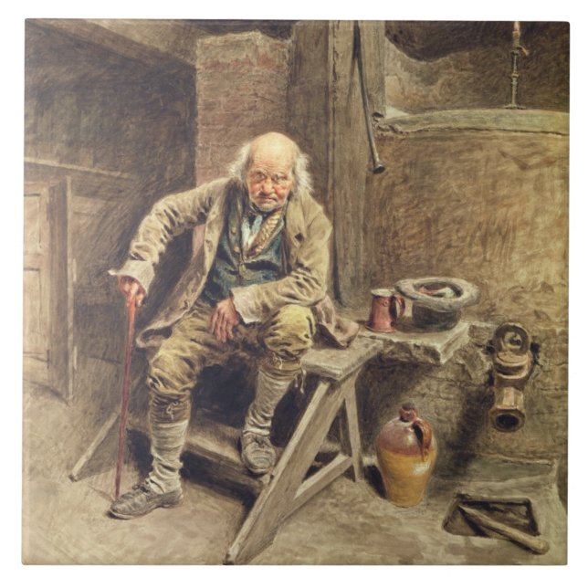 Azulejo De Cerámica El viejo criado fiel (Frente)