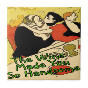 Azulejo De Cerámica El vino le hace a Hansome