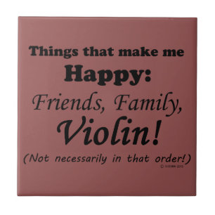 Azulejo De Cerámica El violín me hace feliz