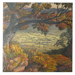 Azulejo De Cerámica El Weald de Kent, c.1827-28 (w/c y aguazo en el