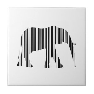 Azulejo De Cerámica ELEFANTE CÓDIGO DE BARRAS Patrón de código de barr