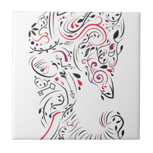 Azulejo De Cerámica elefante ornamental