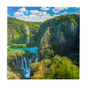 Azulejo De Cerámica Elegante cascada escénica, Croacia