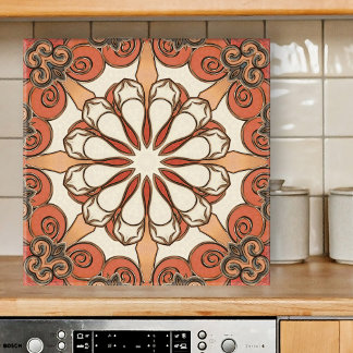 Azulejo De Cerámica Elegante mosaico de cerámica geométrica mediterrán