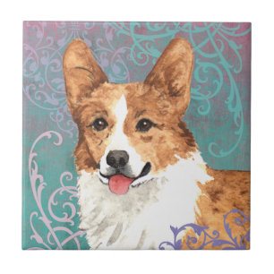 Azulejo De Cerámica Elegante Pembroke Welsh Corgi