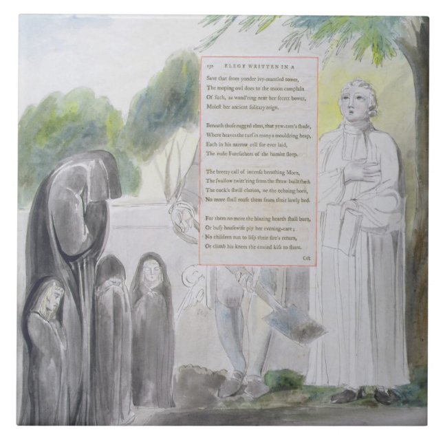 Azulejo De Cerámica "Elegía escrita en un cementerio del país", diseño (Frente)