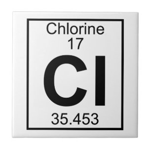 Azulejo De Cerámica Elemento 017 - Cl - cloro (lleno)