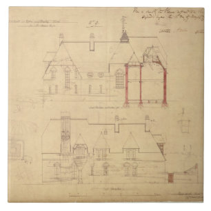 Azulejo De Cerámica Elevaciones para la casa roja, brezo de Bexley