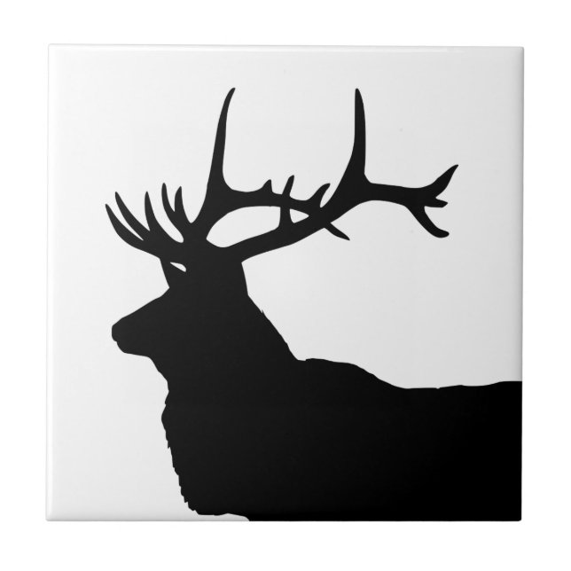 Azulejo De Cerámica Elk Head Silhouette (Frente)