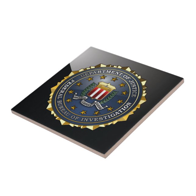 Azulejo De Cerámica Emblema del FBI (Lado)