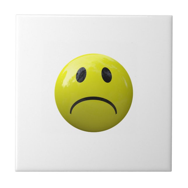 Azulejo De Cerámica emoji de cara infeliz (Frente)