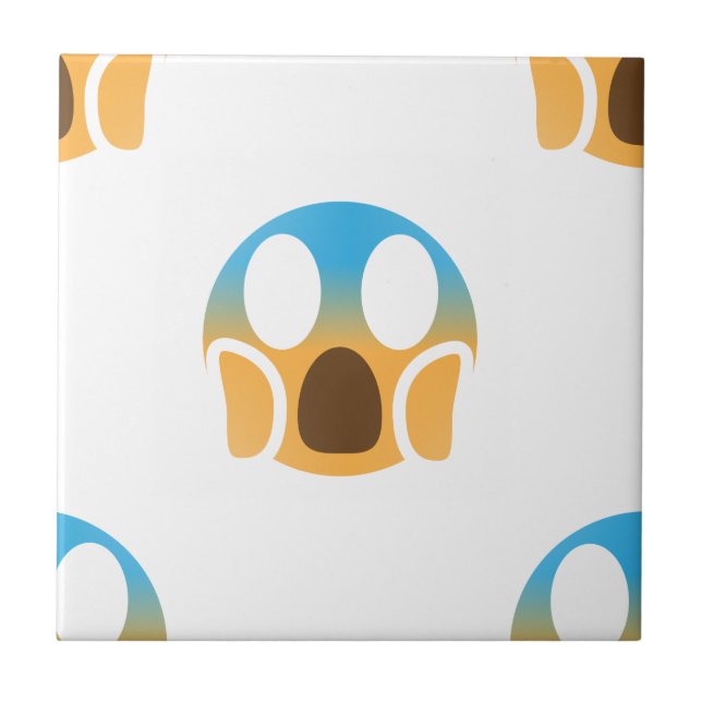 Azulejo De Cerámica emoji de gritos (Frente)