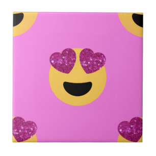 Azulejo De Cerámica emoji del ojo del corazón