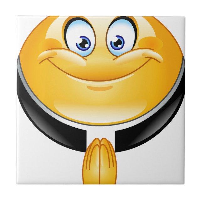 Azulejo De Cerámica emoji del sacerdote (Frente)