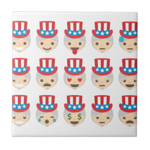 Azulejo De Cerámica emoji del tío sam