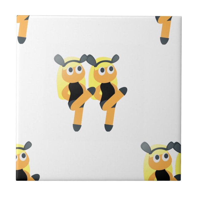 Azulejo De Cerámica emoji gemela (Frente)