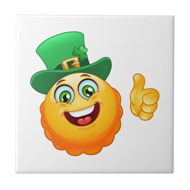 Azulejo De Cerámica emoji leprechaun (Frente)