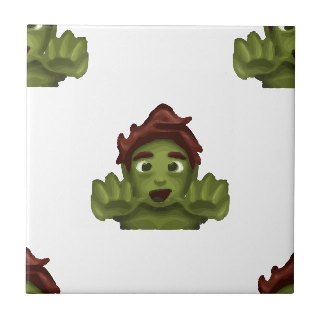Azulejo De Cerámica emoji zombie man (Frente)
