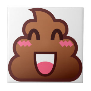 Azulejo De Cerámica emojis de poop kawaii