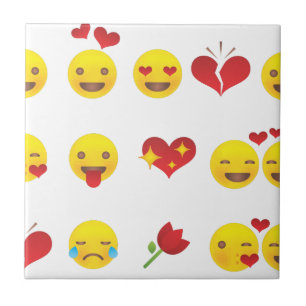 Azulejo De Cerámica Emojis de San Valentín
