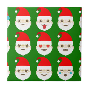 Azulejo De Cerámica emoticonos de santa emoji