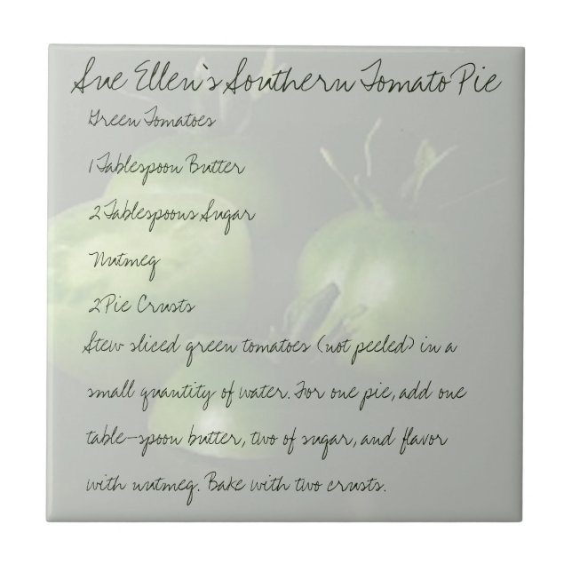 Azulejo De Cerámica Empanada meridional del tomate de Sue Ellen (Frente)