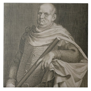Azulejo De Cerámica Emperador de Vespasian (ANUNCIO 9-79) del engra