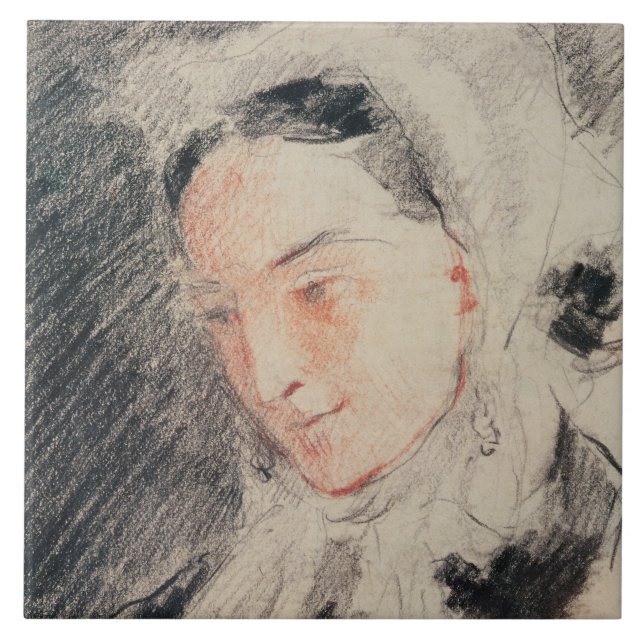 Azulejo De Cerámica Emperatriz Eugénie (tiza negra y roja) (Frente)