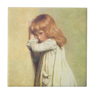 Azulejo De Cerámica En Desgracia de Charles Burton Barber, Vintage Art