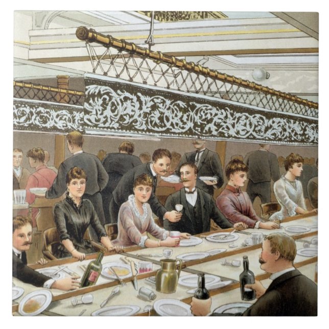 Azulejo De Cerámica En la bahía, tiempo de cena - una inflamación (Frente)