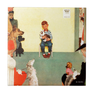 Azulejo De Cerámica En los veterinarios de Norman Rockwell